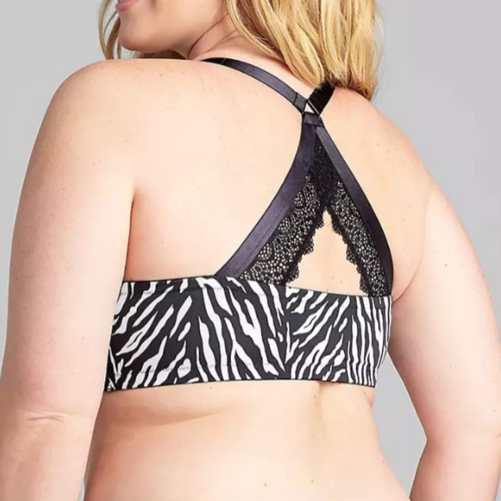 Cacique Black and White Zebra Print Bra